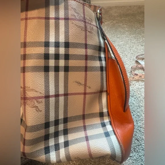 BURBERRY Multicolor PVC Leather Shoulder Bag Orange Tan - Picture 7 of 17